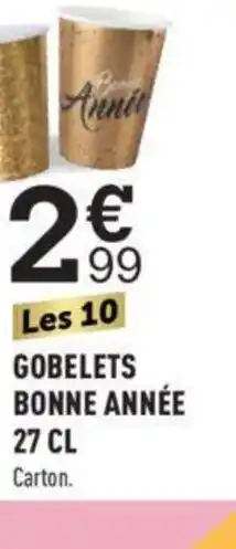 Centrakor GOBELETS GOBELETS 27 CL BONNE ANNÉE offre