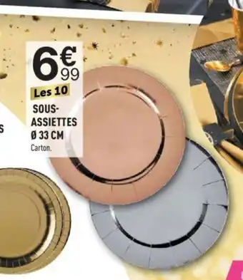Centrakor SOUS-ASSIETTES Ø 33 CM Carton. offre