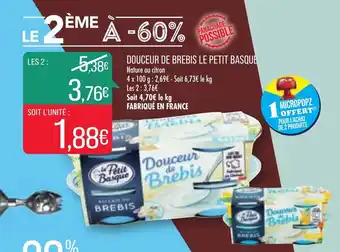 Match Douceur de brebis le petit basque offre