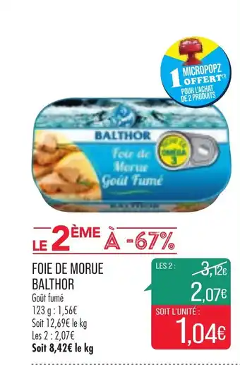 Match Foie de morue balthor offre