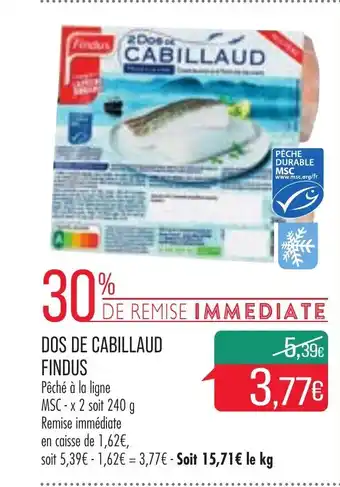 Match Dos de cabillaud findus offre