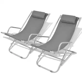 Bricorama Chaise inclinable de terrasse 2 pcs gris acier 69 x 61 x 94 cm - gris offre