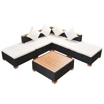 Bricorama Mobilier de jardin 15 pcs résine tressée dessus en wpc noir - noir offre