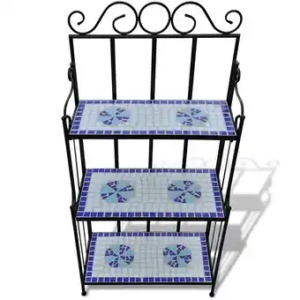 Bricorama Etagère plante bleu et blanc motif mosaïque - bleu offre