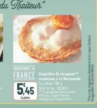 FRANCE Coquilles St-Jacques cuisinées à la Normando La pieco 190 g