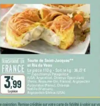 G20 Tourte de Saint-Jacques et Ris de Veau offre