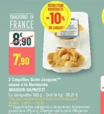 G20 2 Coquilles Saint-Jacques sauce à la Normande offre