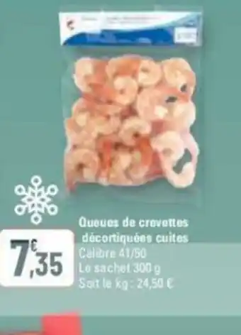 G20 Queues de crevettes décortiquées cuites offre
