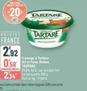 G20 Fromage à Tartiner Ail et Fines Herbes offre