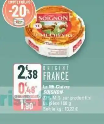 G20 Le Mi-Chèvre SOIGNON offre