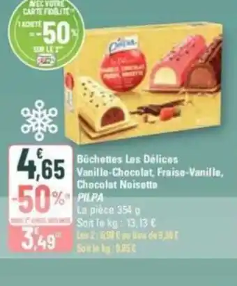 G20 Büchettes Les Délices Vanille-Chocolat, Fraise-Vanille, Chocolat Noisette offre