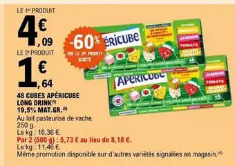 E.Leclerc 48 CUBES APÉRICUBE LONG DRINK offre