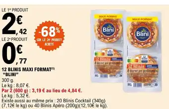 E.Leclerc 12 BLINIS MAXI FORMAT BLINI" offre