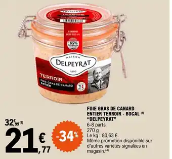 E.Leclerc FOIE GRAS DE CANARD ENTIER TERROIR BOCAL offre