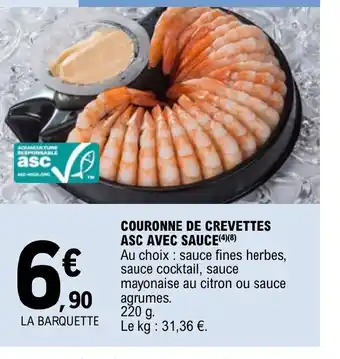 E.Leclerc COURONNE DE CREVETTES ASC AVEC SAUCE offre