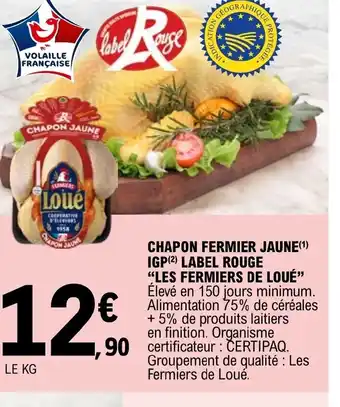 CHAPON FERMIER JAUNE IGP LABEL ROUGE "LES FERMIERS DE LOUÉ