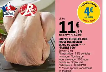 E.Leclerc CHAPON FERMIER LABEL ROUGE DES RÉGIONS offre