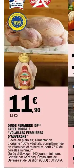 E.Leclerc DINDE FERMIÈRE IGP(3) LABEL ROUGE offre