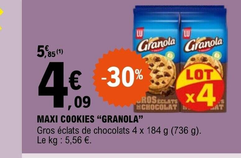 Promo MAXI COOKIES GRANOLA chez E.Leclerc