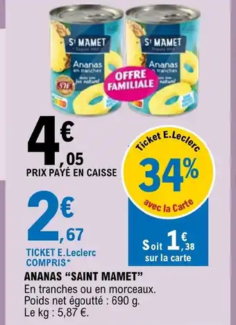 E.Leclerc Ananas saint mamet offre