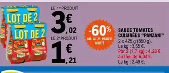 E.Leclerc SAUCE TOMATES CUISINÉES PANZANI offre
