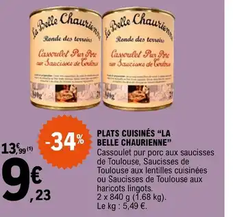 E.Leclerc PLATS CUISINÉS LA BELLE CHAURIENNE offre