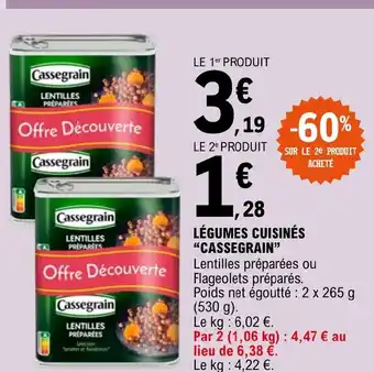 E.Leclerc LÉGUMES CUISINÉS CASSEGRAIN offre