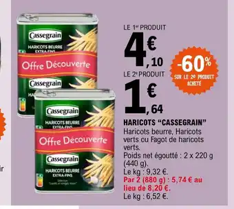 E.Leclerc HARICOTS CASSEGRAIN offre