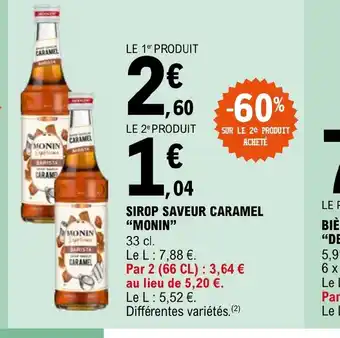 E.Leclerc SIROP SAVEUR CARAMEL MONIN offre