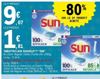 E.Leclerc TABLETTES LAVE VAISSELLE SUN offre
