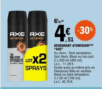 E.Leclerc DEODORANT ATOMISEUR AXE offre