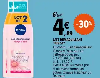 E.Leclerc LAIT DEMAQUILLANT NIVEA offre