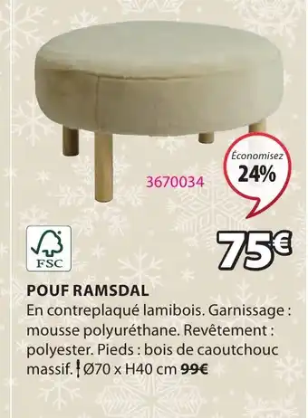 JYSK POUF RAMSDAL offre