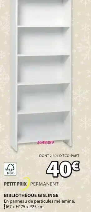 JYSK BIBLIOTHÈQUE GISLINGE offre