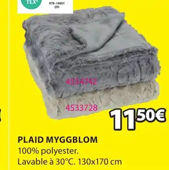 JYSK PLAID MYGGBLOM 100% polyester. offre