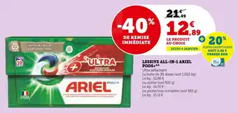 Super U LESSIVE ALL-IN-1 ARIEL PODS offre