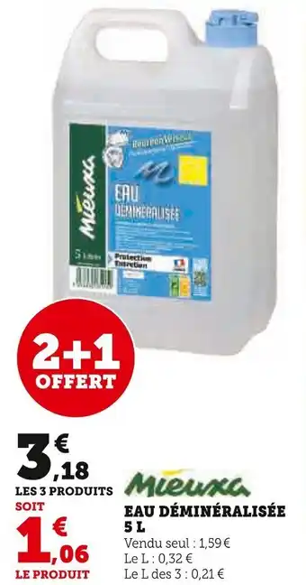 Super U EAU DÉMINÉRALISÉE 5L offre