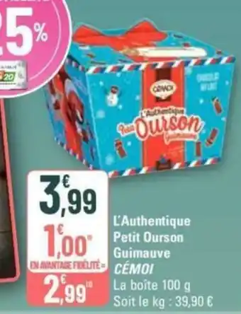 G20 L'Authentique Petit Ourson Guimauve CÉMOI offre