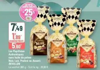 G20 Les Papillotes Authentiques sans huile de palme Noir, Lait, Praliné ou Assorti offre