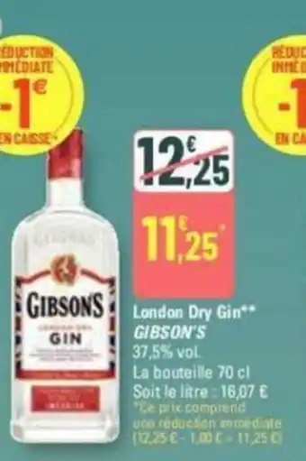 G20 London Dry Gin** GIBSON'S offre
