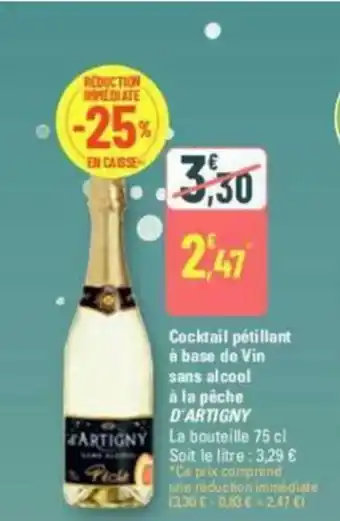 G20 Cocktail pétillant à base de Vin sans alcool à la pêche D'ARTIGNY offre