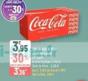 G20 COCA-COLA Mini goût Original offre