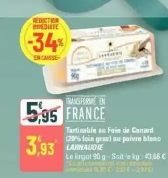 Tartinable au Foie de Canard (20% foie gras) au poivre blanc LARNAUDIE