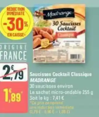 G20 Saucisses Cocktail Classique MADRANGE offre