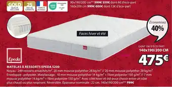 JYSK MATELAS À RESSORTS EPEDA S200 offre
