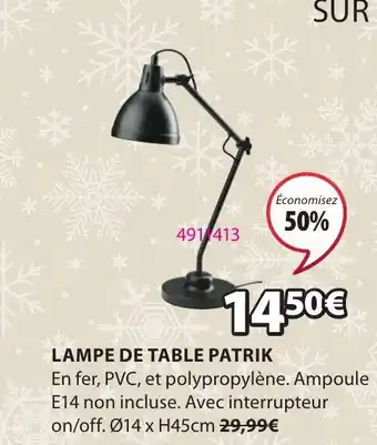 JYSK LAMPE DE TABLE PATRIK offre