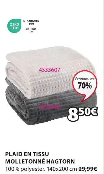 JYSK PLAID EN TISSU MOLLETONNÉ HAGTORN offre