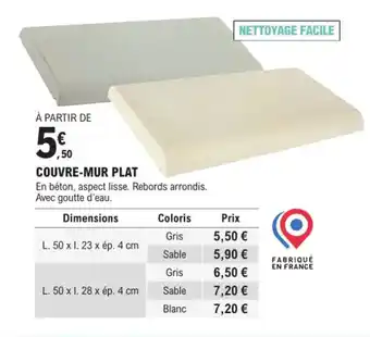 E.Leclerc Brico COUVRE-MUR PLAT offre