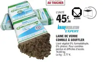 E.Leclerc Brico LAINE DE VERRE COMBLE À SOUFFLER offre