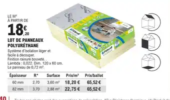 E.Leclerc Brico LOT DE PANNEAUX POLYURÉTHANE offre